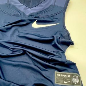 Nike Sleeveless Dri Fit The Opening Black Padded Football Sz LRG BLUE NWOT